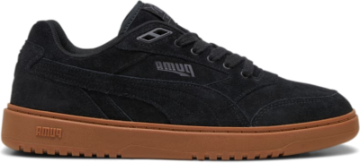 Men’s PUMA Doublecourt Suede Sneakers, Black/Gum 393749_02
