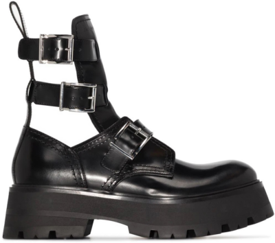 Alexander McQueen Buckled Ankle Boot Black (Women’s) 700078WIC631081