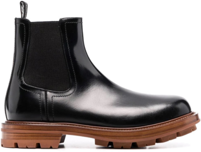 Alexander McQueen Leather Chelsea Boots Black Brown 683568WHZ8C1452