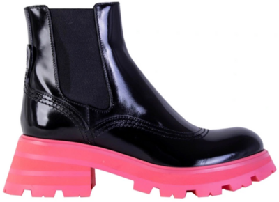 Alexander McQueen Wander Chelsea Boots Black Pink (Women’s) 666368WHZ8C1486