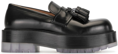 Bottega Veneta The Stilt Tasselled Platform Leather Loafer Black 632509VBS301000
