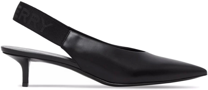 Burberry Malinda Leather Kitten Heel Slingback Pumps Black (Women’s) 8053462