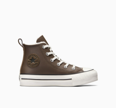 Converse Chuck Taylor All Star EVA Lift Leather Sherpa Grey A07957C
