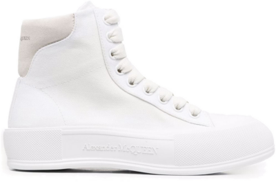 Alexander McQueen Deck Plimsoll High Top Sneaker Optical White (Women’s) 666381W4MV79000