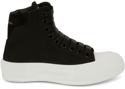 Alexander McQueen Deck Plimsoll High Top Sneaker Black White (Women’s) 666381W4MV71070