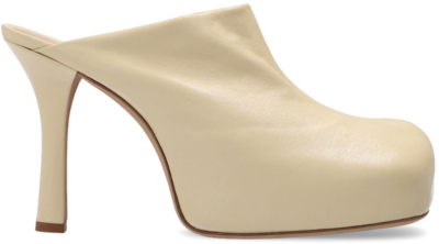 Bottega Veneta The Bold Square Toe Leather Platform Mule Cream (Women’s) 630148VBP409311