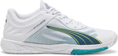 Women’s PUMA Accelerate Turbo Indoor Sport Shoe Sneakers, White/Ocean Tropic/Lime Squeeze 107674_01
