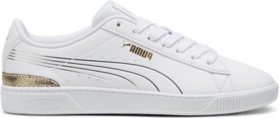 Women’s PUMA Vikky V3 Metallic Shine Sneakers, White/Gold/Silver White,Gold,Silver 395085_01