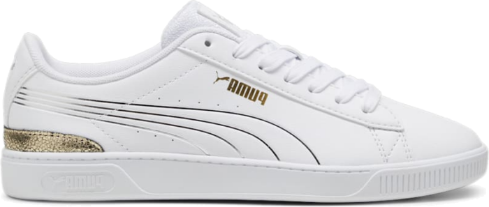 Women’s PUMA Vikky V3 Metallic Shine Sneakers, White/Gold/Silver White,Gold,Silver 395085_01