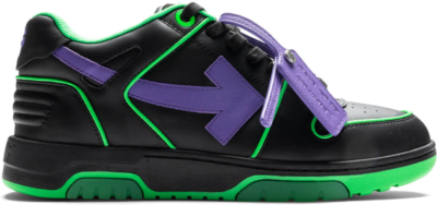 OFF-WHITE Out Of Office OOO Outlined Low Tops Black Green Purple OMIA189S23LEA0077037