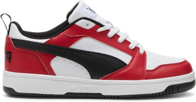 Women’s PUMA Rebound V6 Low Sneakers, White/Black/Club Red White,Black,Club Red 392328_17