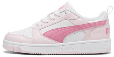 PUMA Rebound V6 Lo Youth Sneakers, White/Fast Pink/Whisp Of Pink 393833_08