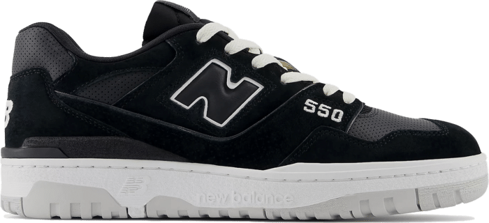 New Balance 550 Suede Perforated Leather Black White BB550PRA