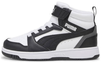 PUMA Rebound V6 Mid Sneakers Kids, White/Black/Shadow Grey White,Black,Shadow Gray 393832_01