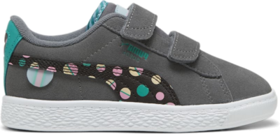 PUMA Suede Classic Lf Kids’ Sneakers, Cool Dark Grey/Sparkling Green/Flat Dark Grey 395309_02