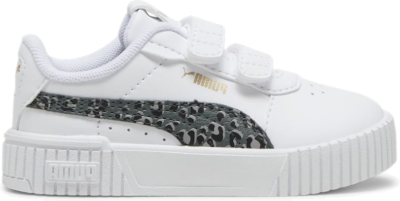 PUMA Carina 2.0 Animal Update Toddlers’ Sneakers, White/Mineral Grey/Gold 396989_01