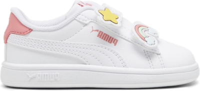 PUMA Smash 3.0 Badges Toddlers’ Sneakers, White/Passionfruit 397287_01