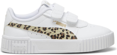 PUMA Carina 2.0 Animal Update Kids’ Sneakers, White/Putty/Gold 397423_02