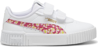 PUMA Carina 2.0 Animal Update Kids’ Sneakers, White/Garnet Rose/Gold 397423_03