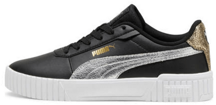 PUMA Carina 2.0 Metallic Shine Women’s Sneakers, Black/Silver/Gold Black,Silver,Gold 395096_02