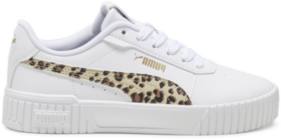 PUMA Carina 2.0 Animal Update Youth Sneakers, White/Putty/Gold White,Putty,Gold 396986_02