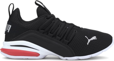PUMA Axelion Mesh Youth , Black/Silver/High Risk Red 194285_01