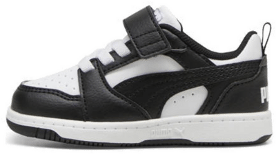 PUMA Rebound V6 Lo Toddlers’ Sneakers, White/Black 397420_01