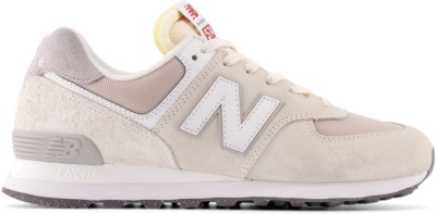 New Balance Unisex 574 in Wit, Suede/Mesh, Wit U574RCD