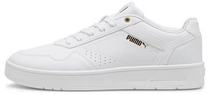 Men’s PUMA Court Classic Sneakers, White/Gold White,Gold 395018_01