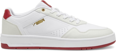 Men’s PUMA Court Classic Sneakers, White/Vapor Grey/Club Red 395018_06