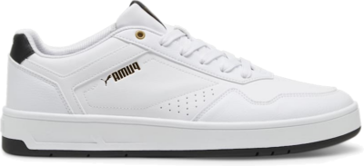 Men’s PUMA Court Classic Sneakers, White/Black/Gold 395018_07