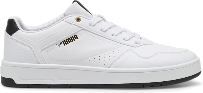 Men’s PUMA Court Classic Sneakers, White/Black/Gold 395018_07