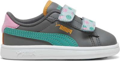 PUMA Smash 3.0 Summer Camp Toddlers’ Sneakers, Cool Dark Grey/Sparkling Green/White 395605_02
