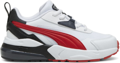 PUMA Vis2K Kids’ Sneakers, White/For All Time Red/Black 396564_03