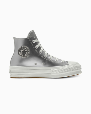 Converse Custom Chuck Taylor All Star Lift Platform Leather By You Silver 173157CSP24_silver_CO