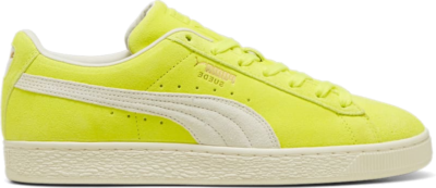 Men’s PUMA Suede Neon Sneakers, Electric Lime/Frosted Ivory 396507_02