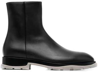 Alexander McQueen Half Leather Boot Black Grey 682816WHFLF1002