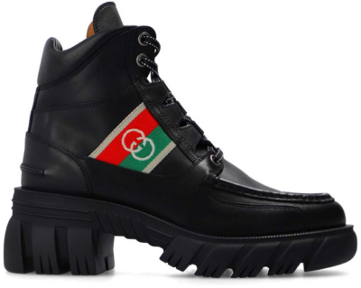 Gucci 60mm Romance Leather Combat Boot Black (Women’s) 663594 DTNE0 1080