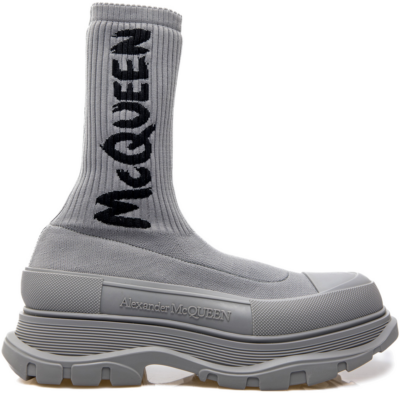 Alexander McQueen Graffiti Knit Tread Slick Boot Grey 705671W4TV11817
