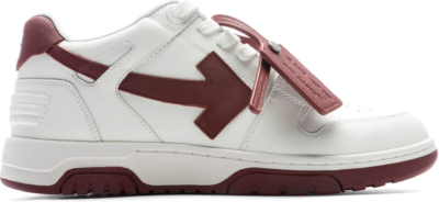 OFF-WHITE Out Of Office OOO Low Tops White Dark Burgundy OMIA189S23LEA001-0127