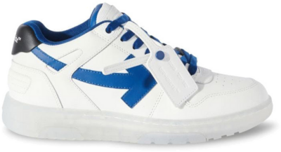 OFF-WHITE Out Of Office OOO Low Tops White Navy Blue OMIA189S24LEA0100146