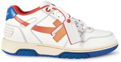 OFF-WHITE Out Of Office OOO Low Tops White Orange Blue Contrast Stitching OMIA189S24LEA0120125