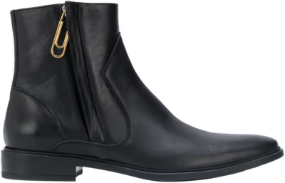 OFF-WHITE Paperclip Zip-up Ankle Boots Black Black OMIA178F20LEA0031000