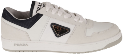 Prada Downtown Leather Re Nylon Sneaker White Blue 2EE391-BRC-F075A