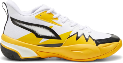 Women’s PUMA Genetics Basketball Shoe Sneakers, White/Yellow Sizzle 379905_03