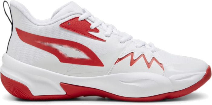 Women’s PUMA Genetics Basketball Shoe Sneakers, White/For All Time Red 379974_04