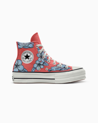 Converse Custom Chuck Taylor All Star Lift Platform Canvas By You Red 171209CSU24_watermelon_tropicalfloral_S
