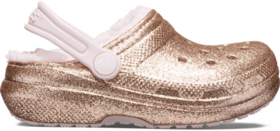 Crocs Classic Lined Glitter Klompen Kinder Gold / Barely Pink Gold/Barely Pink 207462-2UB-C11