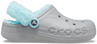 Crocs Baya Lined Fuzz-Strap Klompen Unisex Light Grey / Ice Blue Light Grey/Ice Blue 206633-0IG-M11
