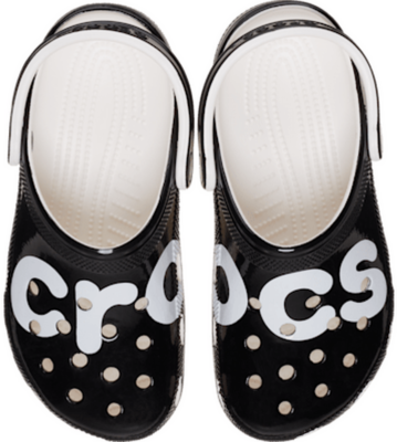 Crocs Classic High Shine Logo Klompen Unisex Black Black 210804-001-M4W6